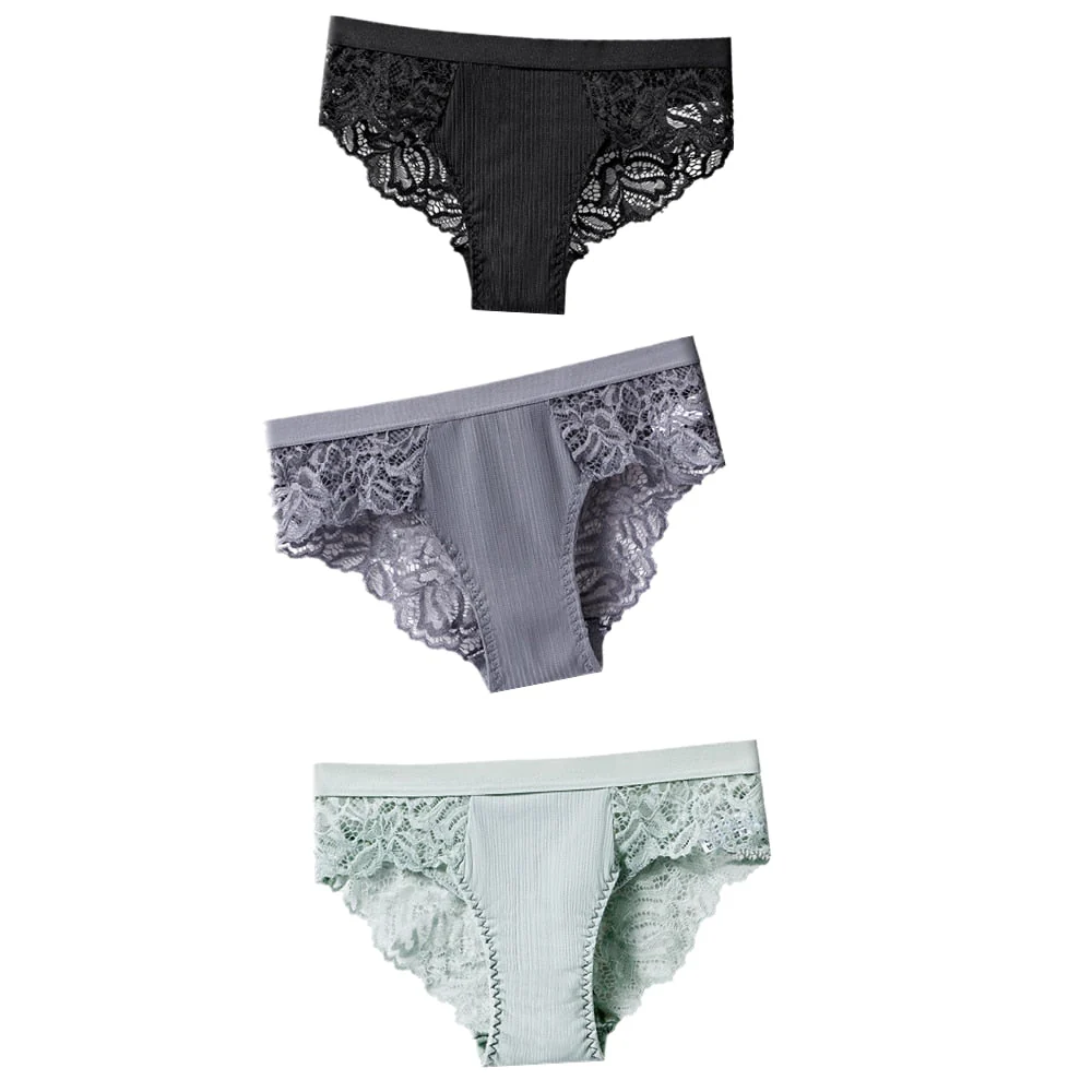 3 Pcs Cotton Panties Sexy Panty Briefs Lace Panties Women Underwear Lingerie Panties for Female Ladies Floral Pantys Underpants - Image 12