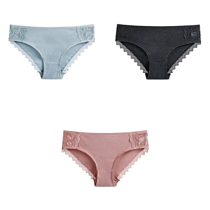 3 Pcs Cotton Women's Panties Lace Underwear High Quality Soft Breathable Female Briefs Underwear For Woman Lingerie New BANNIROU - Image 4