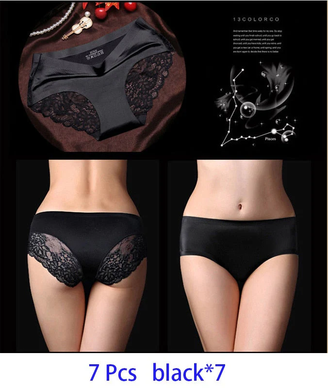 7Pcs Women's Pants exy Panties 2022 Women's Iace lingerie Solid Color Seamless briefs Mid-Rise Briefs Woman cotton underwear - Image 7