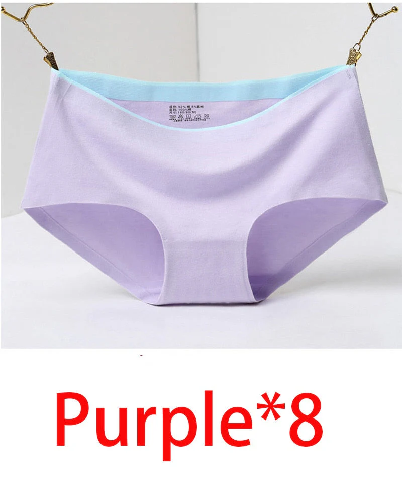 8Pcs Briefs for Women fashion sexy woman panties Solid seamless underpants  cpanties for women cotton underwear girl knickers - Image 5