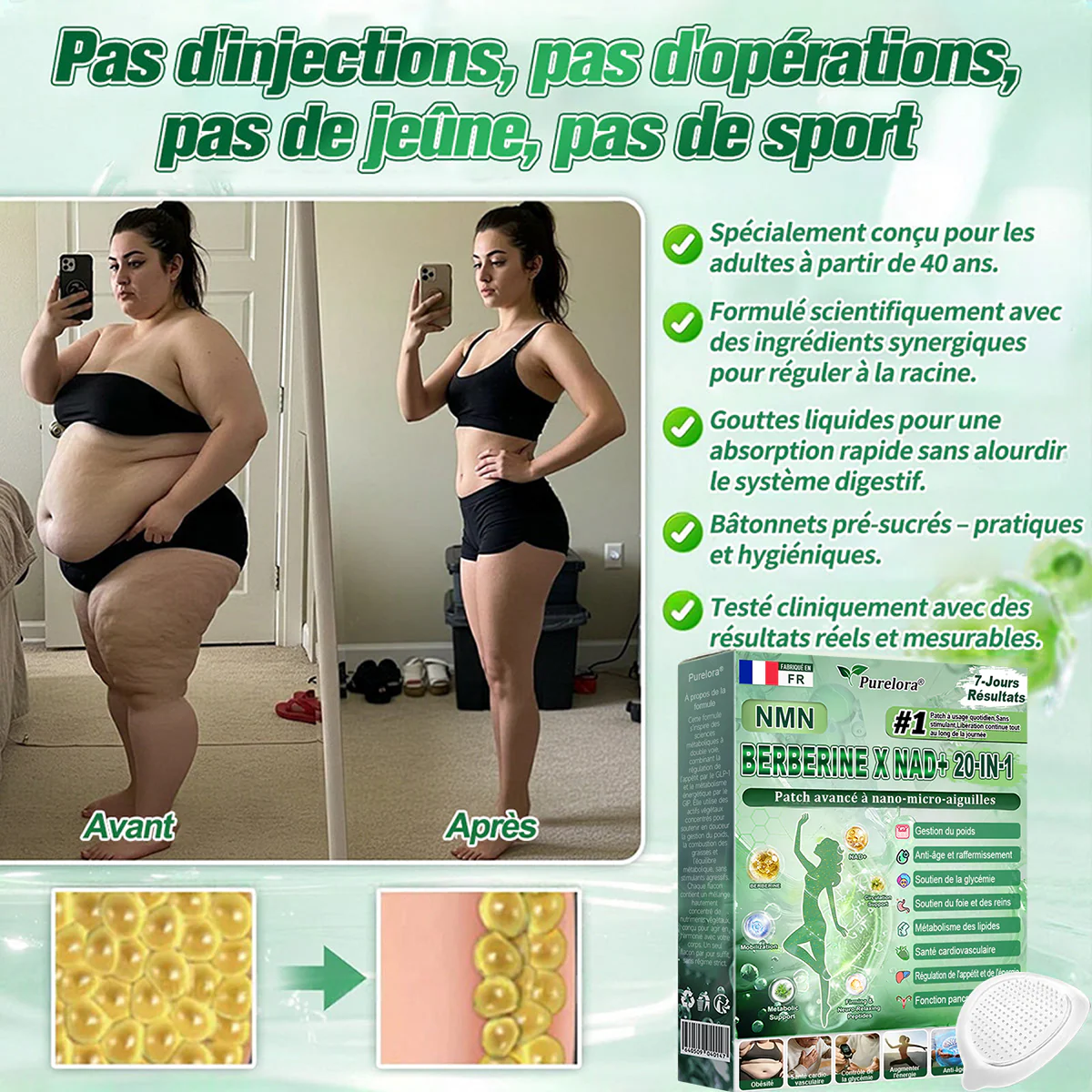 💖💖Pharmacie en ligne française💖 p𝒖𝒓𝒆𝒍𝒐𝒓𝒂® NAD × 𝑬𝑮𝑪𝑮 20-𝒆𝒏-𝟏 𝐏𝐚𝙩𝙘𝙝 𝙈𝙞𝙘𝙧𝙤𝙣é𝙚𝒅𝒍𝒆 𝑨𝒗𝒂𝐧𝐜é 𝙉𝙖𝒏𝒐 (𝐔𝐧𝐞 𝐬𝐞𝐮𝐥𝐞 𝐟𝐨𝐢𝐬 𝐩𝐚𝐫 𝐣𝐨𝐮𝐫, 𝐜𝐡𝐚𝐧𝐠𝐞𝐦𝐞𝐧𝐭𝐬 𝐯𝐢𝐬𝐢𝐛𝐥𝐞𝐬 𝐞𝐧 𝟕 𝐣𝐨𝐮𝐫𝐬) ✅𝐏𝐨𝐮𝐫 𝐥’𝐨𝐛é𝐬𝐢𝐭é, 🅟🅔🅐🅤 🅡🅔🅛â🅒🅗é🅔,𝐝𝐢𝐚𝐛è𝐭𝐞, 𝐚𝐩𝐧é𝐞 𝐝𝐮 𝐬𝐨𝐦𝐦𝐞𝐢𝐥, 𝐩𝐫𝐨𝐛𝐥è𝐦𝐞𝐬 𝐚𝐫𝐭𝐢𝐜𝐮𝐥𝐚𝐢𝐫𝐞𝐬, 𝐞𝐭 𝐛𝐢𝐞𝐧 𝐩𝐥𝐮𝐬 - Image 4