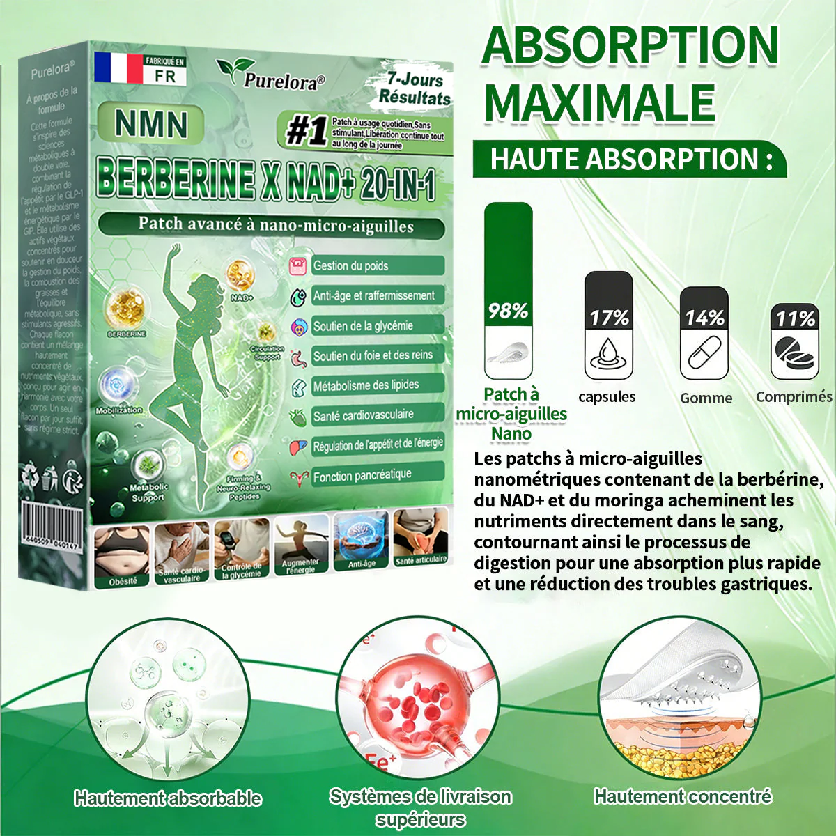 💖💖Pharmacie en ligne française💖 p𝒖𝒓𝒆𝒍𝒐𝒓𝒂® NAD × 𝑬𝑮𝑪𝑮 20-𝒆𝒏-𝟏 𝐏𝐚𝙩𝙘𝙝 𝙈𝙞𝙘𝙧𝙤𝙣é𝙚𝒅𝒍𝒆 𝑨𝒗𝒂𝐧𝐜é 𝙉𝙖𝒏𝒐 (𝐔𝐧𝐞 𝐬𝐞𝐮𝐥𝐞 𝐟𝐨𝐢𝐬 𝐩𝐚𝐫 𝐣𝐨𝐮𝐫, 𝐜𝐡𝐚𝐧𝐠𝐞𝐦𝐞𝐧𝐭𝐬 𝐯𝐢𝐬𝐢𝐛𝐥𝐞𝐬 𝐞𝐧 𝟕 𝐣𝐨𝐮𝐫𝐬) ✅𝐏𝐨𝐮𝐫 𝐥’𝐨𝐛é𝐬𝐢𝐭é, 🅟🅔🅐🅤 🅡🅔🅛â🅒🅗é🅔,𝐝𝐢𝐚𝐛è𝐭𝐞, 𝐚𝐩𝐧é𝐞 𝐝𝐮 𝐬𝐨𝐦𝐦𝐞𝐢𝐥, 𝐩𝐫𝐨𝐛𝐥è𝐦𝐞𝐬 𝐚𝐫𝐭𝐢𝐜𝐮𝐥𝐚𝐢𝐫𝐞𝐬, 𝐞𝐭 𝐛𝐢𝐞𝐧 𝐩𝐥𝐮𝐬 - Image 2