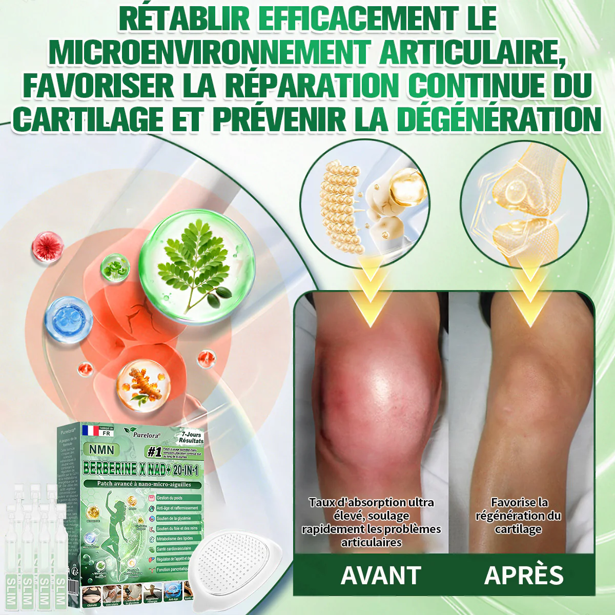Pharmacie Officielle 🇫🇷🏥 | Purelora® Berbérine 20-en-1 – Sérum Minceur & Bien-être + Patch Nano Microneedle (1 fois par jour, résultats visibles en 7 jours) ✅ Obésité, Diabète, Apnée du sommeil, Problèmes articulaires - Image 7
