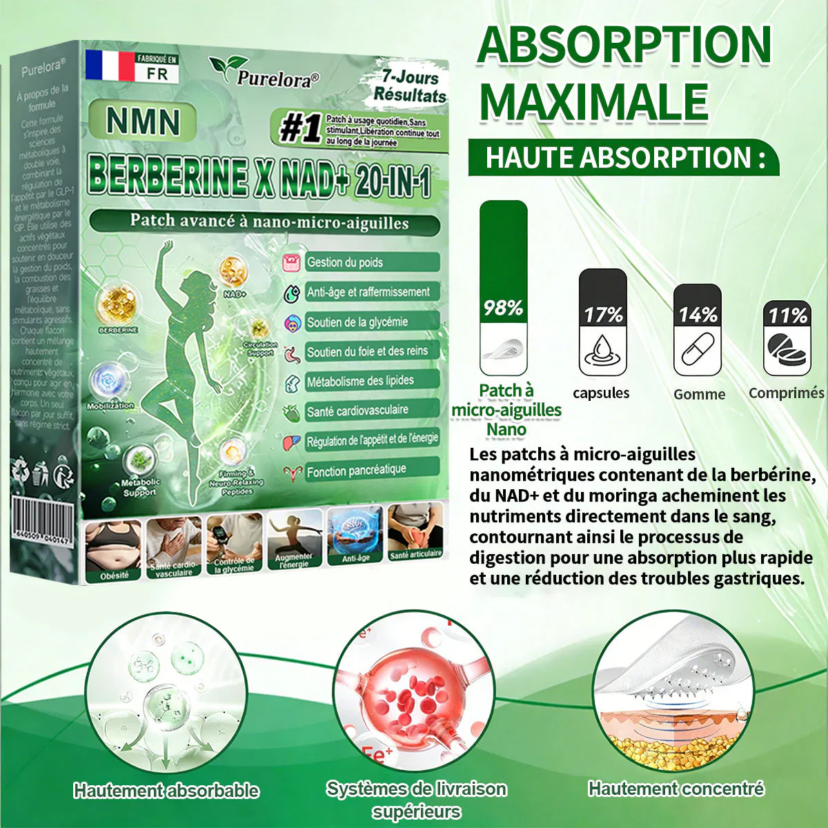 🇫🇷Pharmacie en ligne française💖 p𝒖𝒓𝒆𝒍𝒐𝒓𝒂® NAD × 𝑬𝑮𝑪𝑮 20-𝒆𝒏-𝟏 𝐏𝐚𝙩𝙘𝙝 𝙈𝙞𝙘𝙧𝙤𝙣é𝙚𝒅𝒍𝒆 𝑨𝒗𝒂𝐧𝐜é 𝙉𝙖𝒏𝒐 (𝐔𝐧𝐞 𝐬𝐞𝐮𝐥𝐞 𝐟𝐨𝐢𝐬 𝐩𝐚𝐫 𝐣𝐨𝐮𝐫, 𝐜𝐡𝐚𝐧𝐠𝐞𝐦𝐞𝐧𝐭𝐬 𝐯𝐢𝐬𝐢𝐛𝐥𝐞𝐬 𝐞𝐧 𝟕 𝐣𝐨𝐮𝐫𝐬) ✅𝐏𝐨𝐮𝐫 𝐥’𝐨𝐛é𝐬𝐢𝐭é, 🅟🅔🅐🅤 🅡🅔🅛â🅒🅗é🅔,𝐝𝐢𝐚𝐛è𝐭𝐞, 𝐚𝐩𝐧é𝐞 𝐝𝐮 𝐬𝐨𝐦𝐦𝐞𝐢𝐥, 𝐩𝐫𝐨𝐛𝐥è𝐦𝐞𝐬 𝐚𝐫𝐭𝐢𝐜𝐮𝐥𝐚𝐢𝐫𝐞𝐬, 𝐞𝐭 𝐛𝐢𝐞𝐧 𝐩𝐥𝐮𝐬 - Image 5