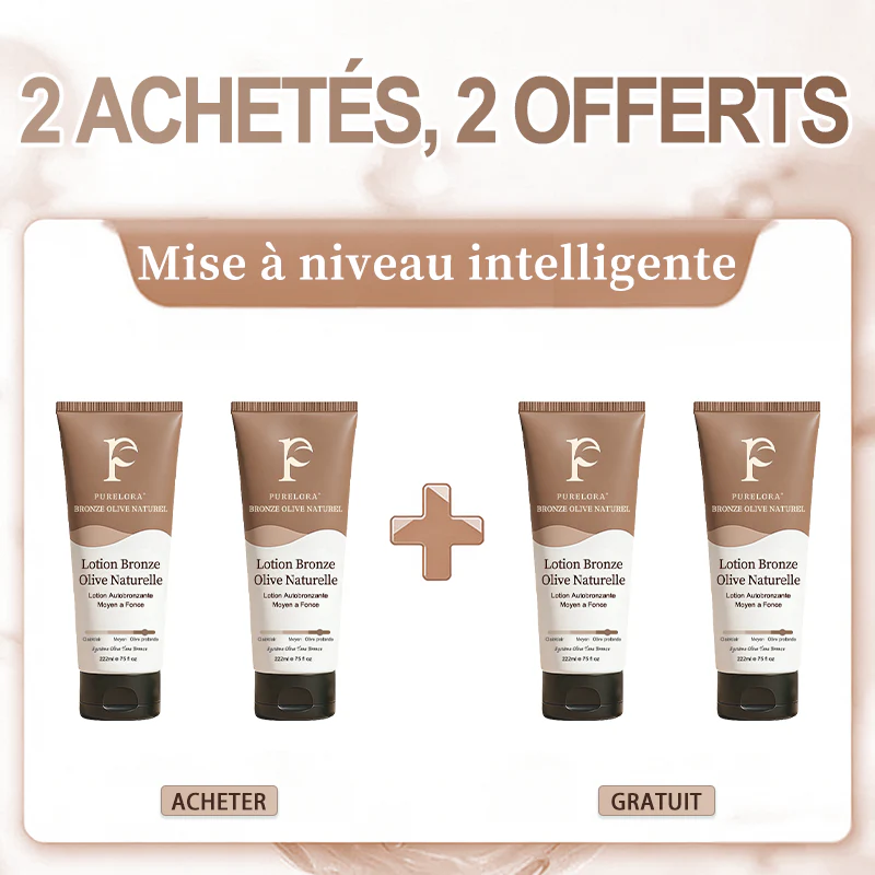 🇫🇷Purelora® Natural Olive Bronze Self Tanner Lotion Corps – Éclat progressif sans soleil, application uniforme, sans sous-ton orangé, hydratation intense, végan et cruelty-free - Image 11