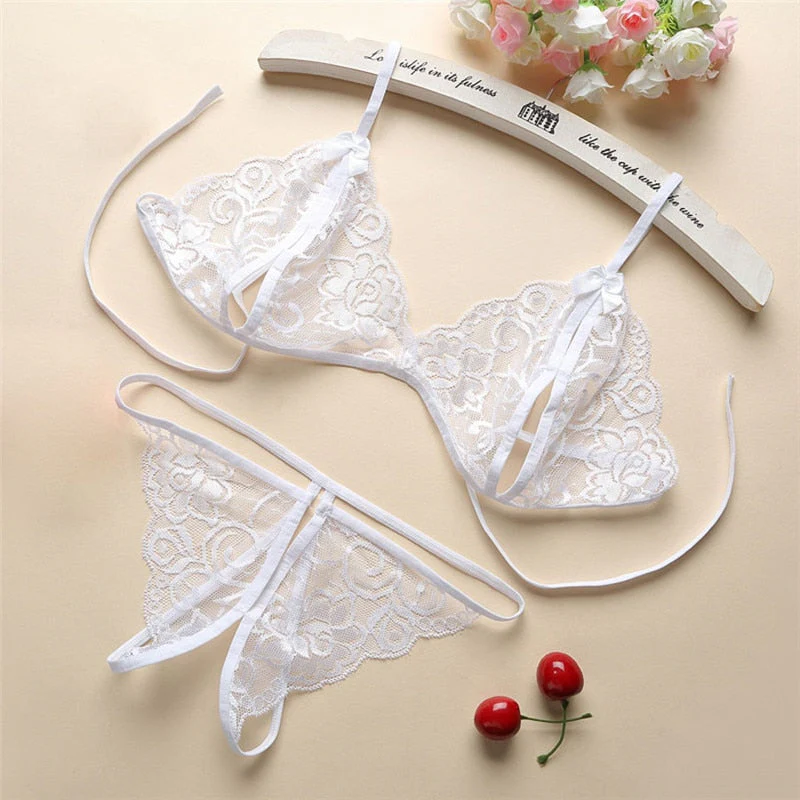 Sexy Lingerie Women Push Up With Lace Straps Transparent Bra Panties Embroidered See Through Comfortable Lingerie Sets Bras - Image 4