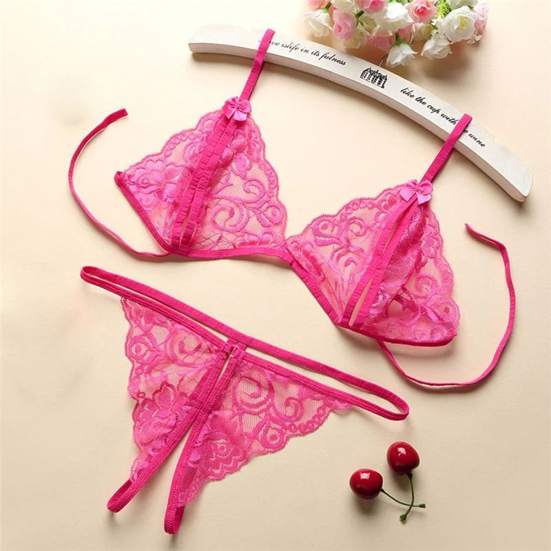 Sexy Lingerie Women Push Up With Lace Straps Transparent Bra Panties Embroidered See Through Comfortable Lingerie Sets Bras - Image 8