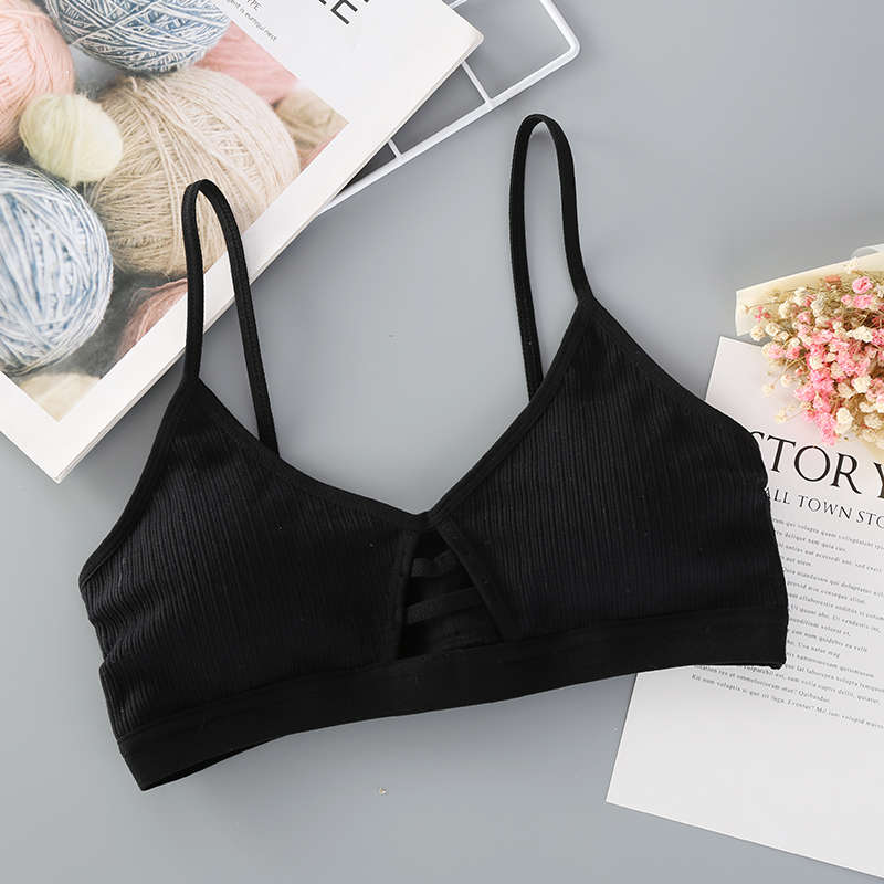Women Cotton Bra Underwear Seamless Tube Top Brassiere Front Hollow Out Lingerie Wire Free Intimates - Image 3