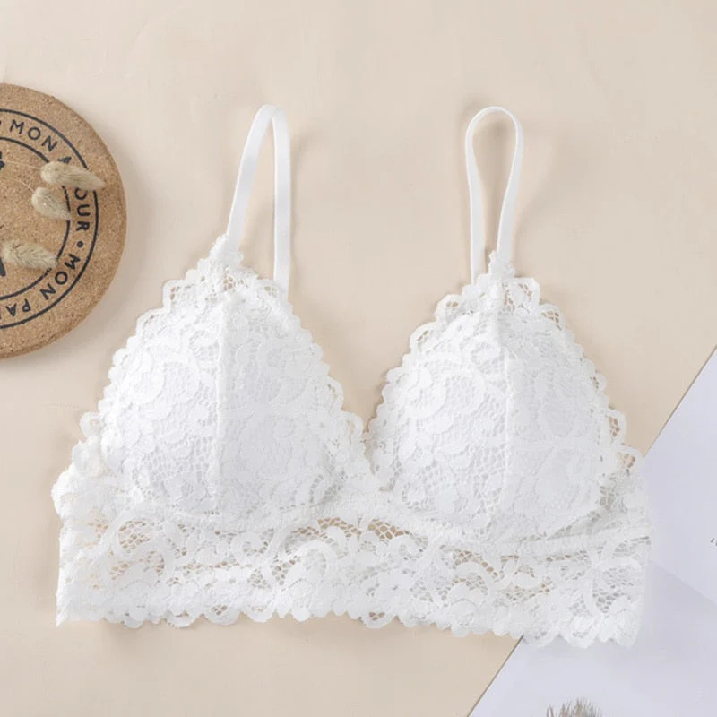 Women Lace Bralette Seamless Bras Sexy Beauty Back Tube Tops Girls Underwear Gathered Bras - Image 2