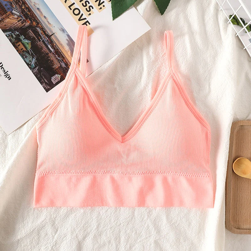 Women Sexy Crop Tops Tube Top Female Streetwear Sleeveless Camis Seamless Sports Lingerie Tee Bra Crop Top Bandeau Top Tank - Image 19