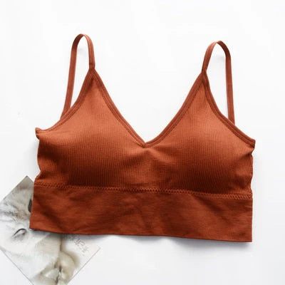 Women Tank Top Bralette Cotton Underwear Seamless Tube Crop Top Female Backless Lingerie Solid Color Camisole Removable Padded - Image 5